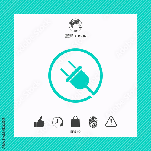 Plug in round icon