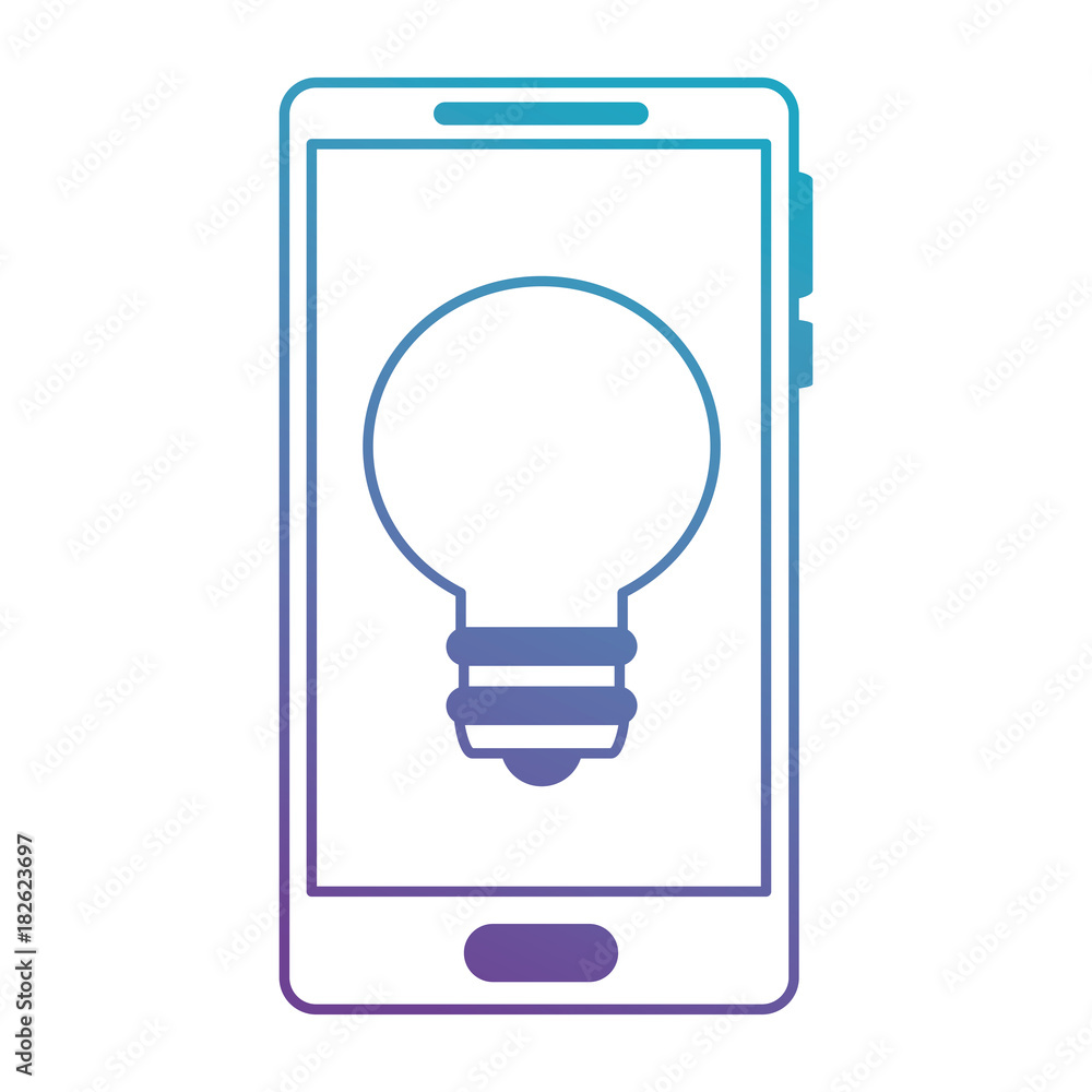 smartphone device with bulb vector illustration design