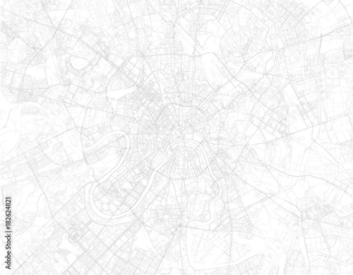 Strade di Mosca, mappa della città, Russia, strade