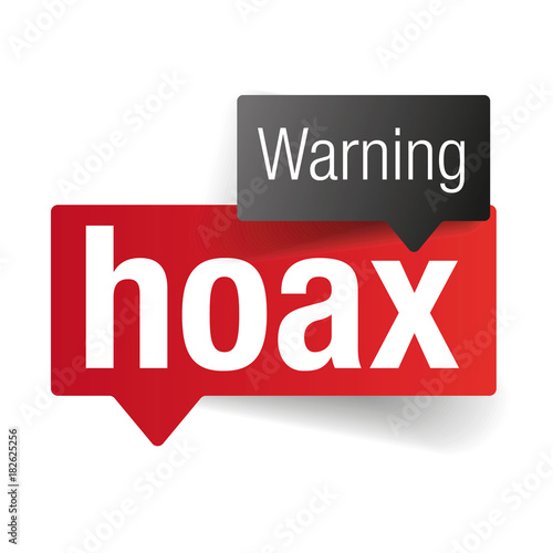 Warning Hoax sign speech bubble