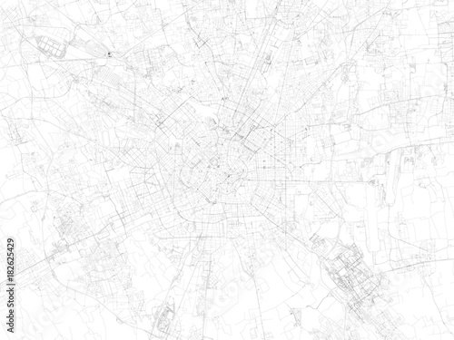 Strade di Milano, mappa della città, Italia, strade