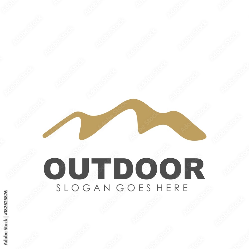 Mountain, outdoor and adventure logo design template