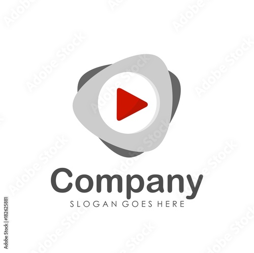 Music media play logo design vector