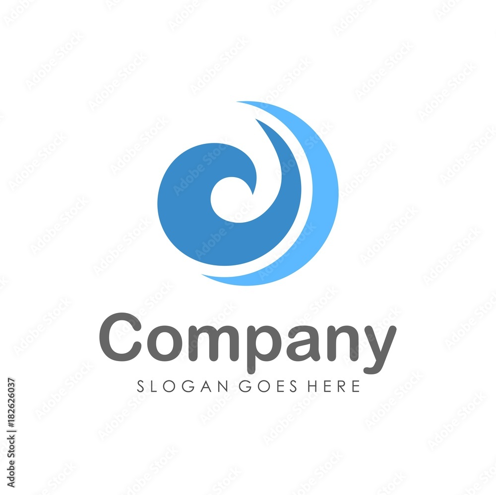 Wave water logo design template Wave water logo design template