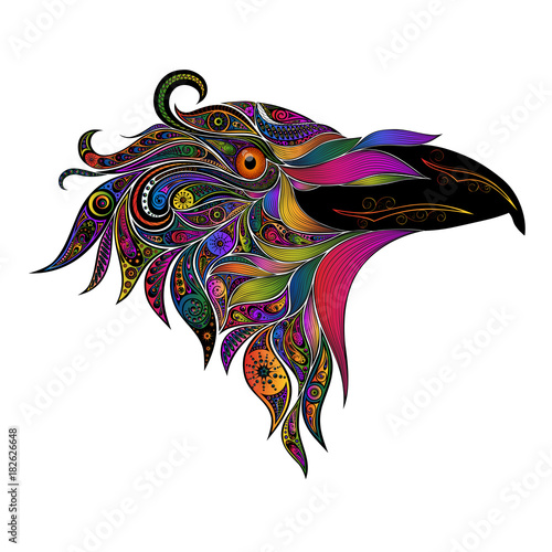 Colored vector bird from patterns