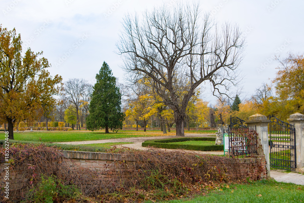 Fototapeta premium Gardens at Austerlitz palace. Savkov u Brna, Czech Republic