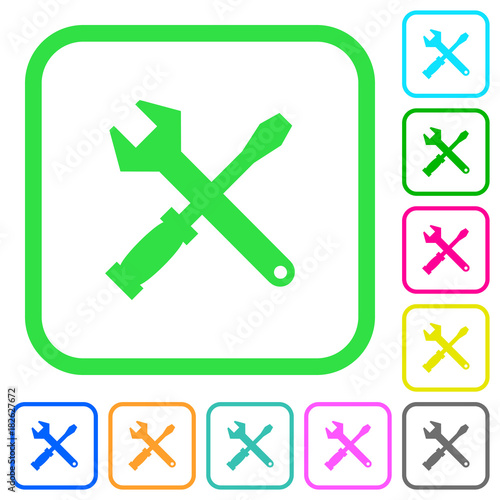 Tool kit vivid colored flat icons icons