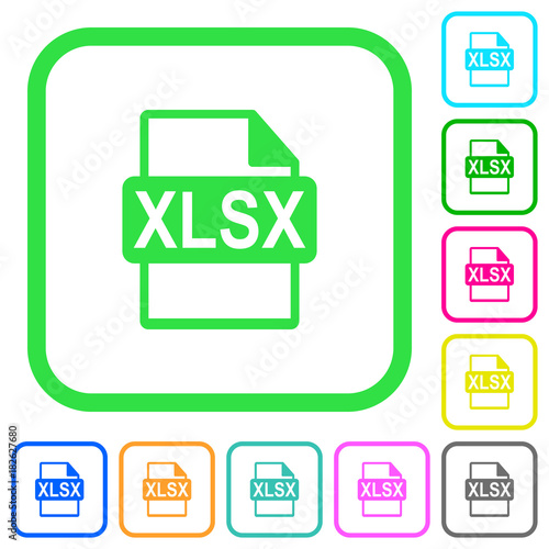 XLSX file format vivid colored flat icons icons