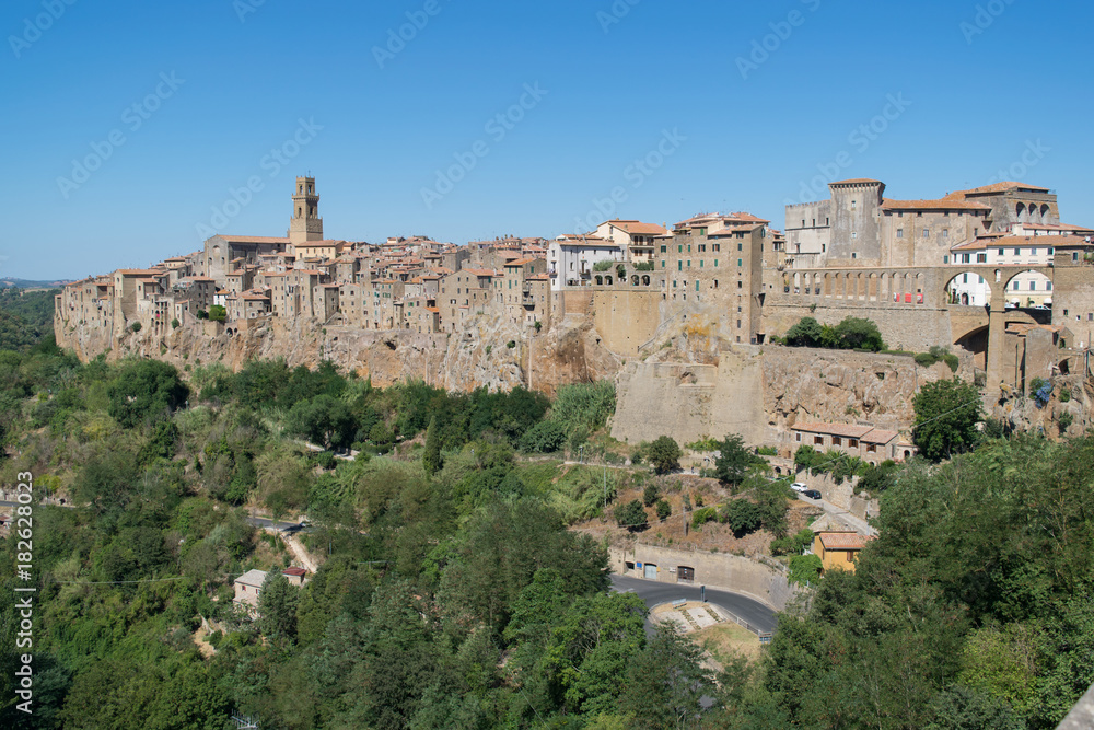 Medieval town of Pitigliano in summer, Tuscany, Italy