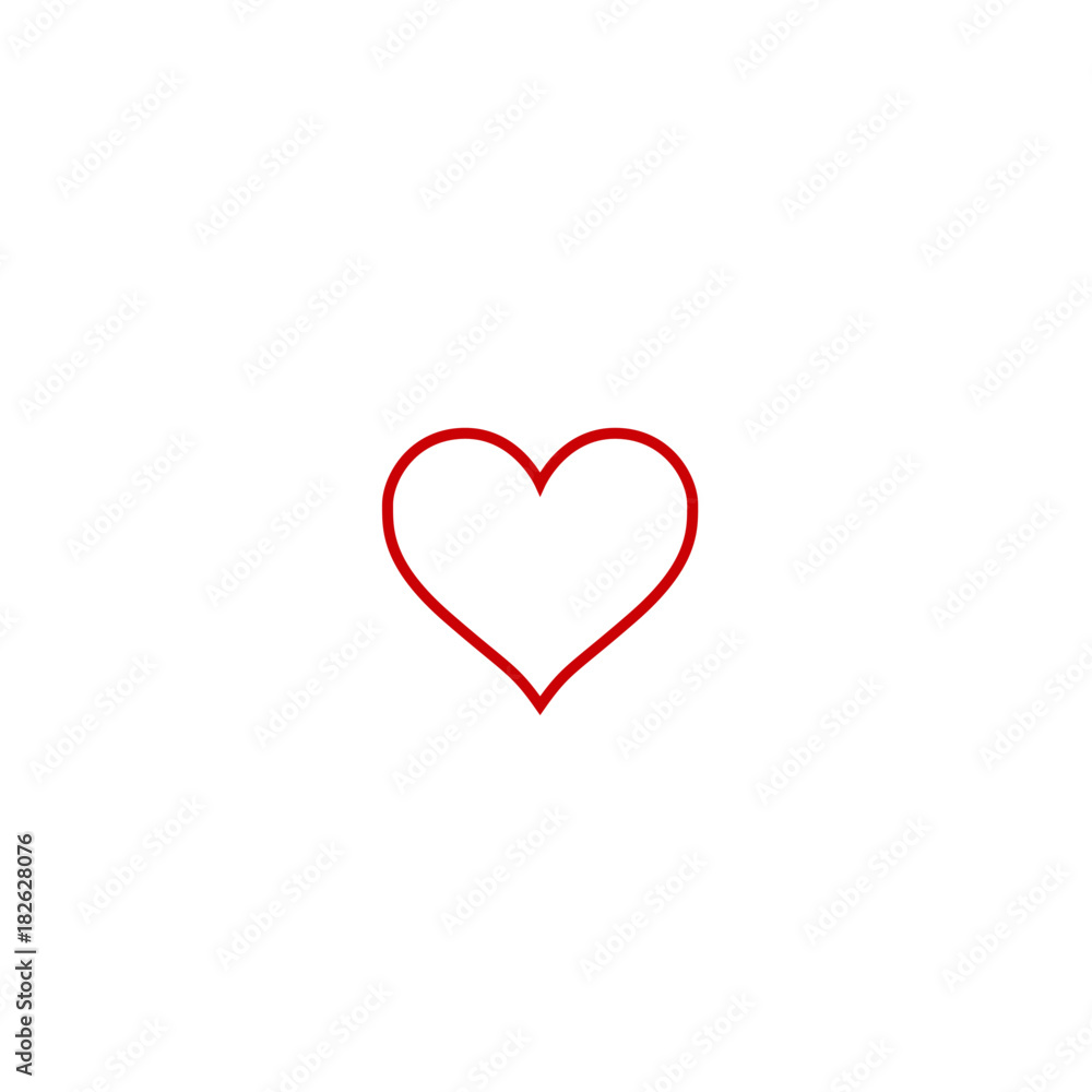 Heart icon, symbol of love, isolated vector