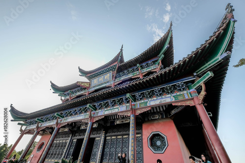 China's hubei province wuhan to old palace with ancient chinese poetry