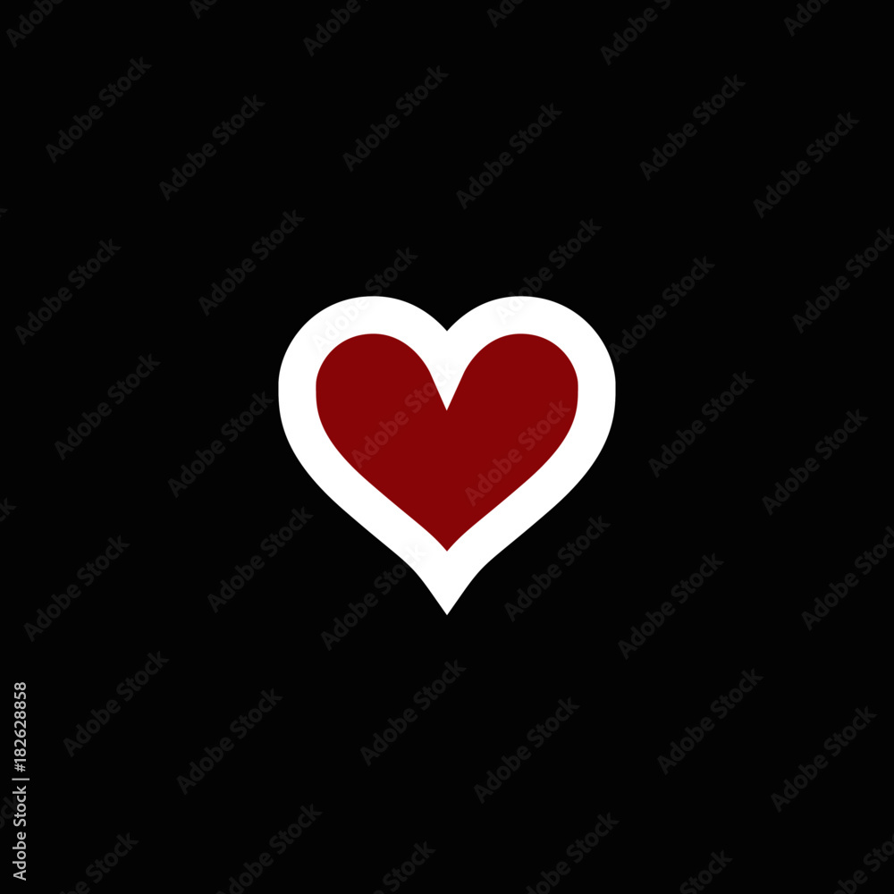 Heart icon, symbol of love, isolated vector