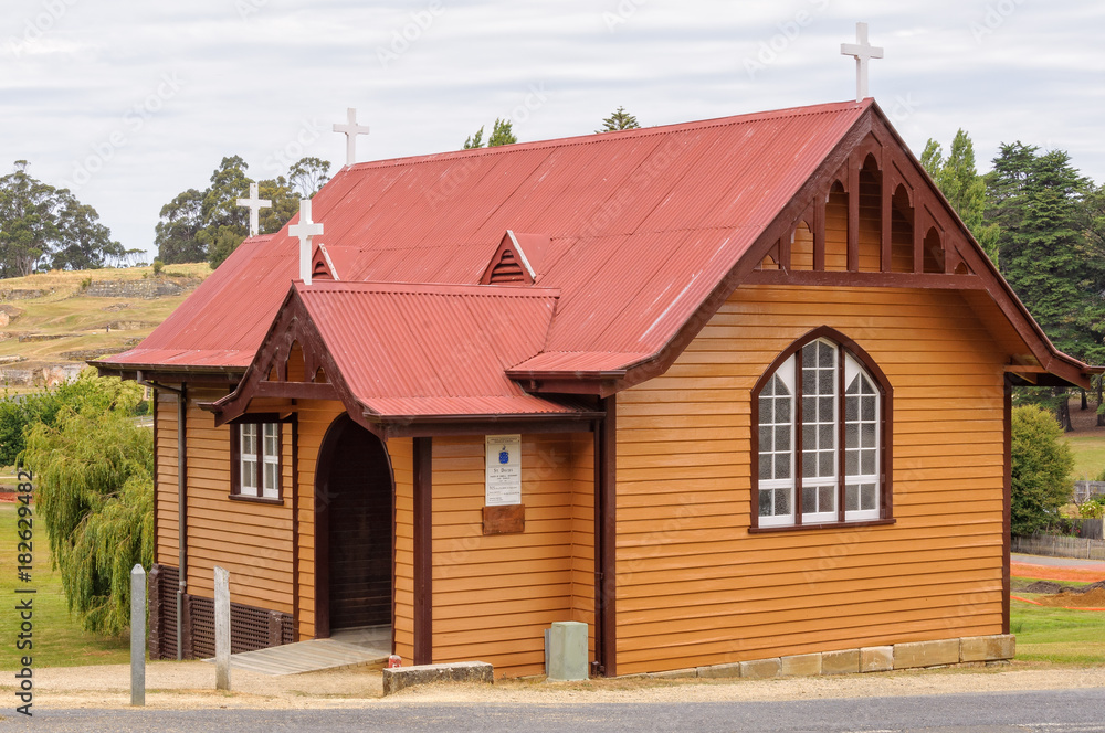 St David’s Anglican Church at the Port Arthur Historic Site was built and opened in 1927 - Tasmania, Australia