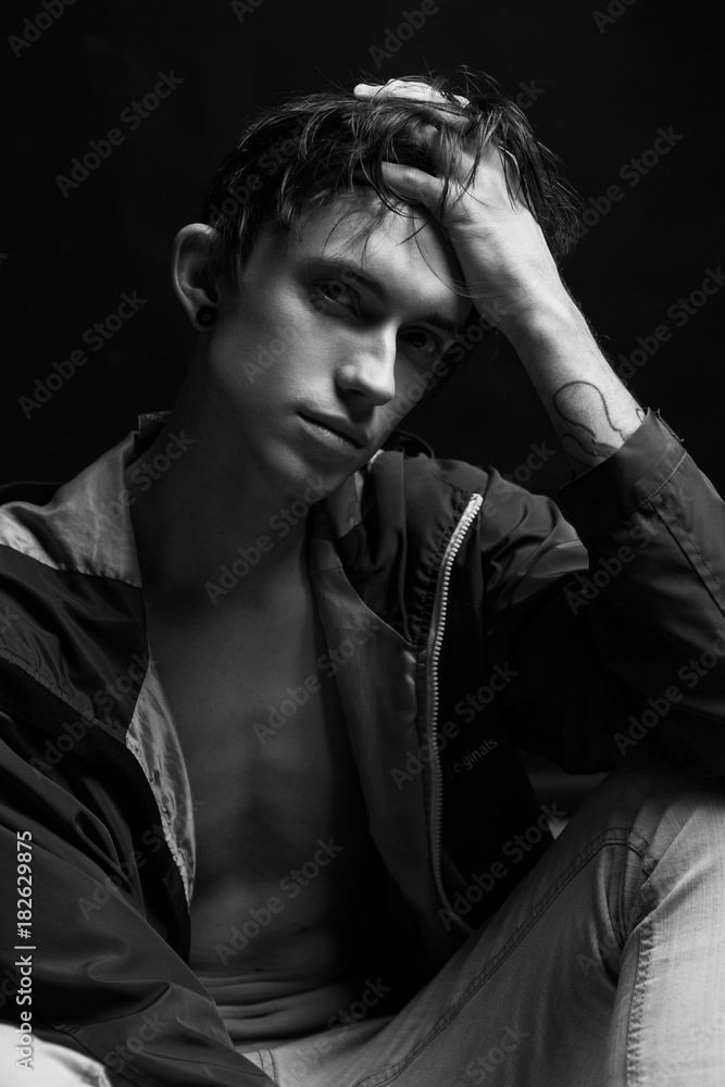 Half naked sexy boy with tattoo Half naked sexy boy with tattoo