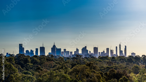 A large panorama of the city of Melbourne, Victoria, Australia
