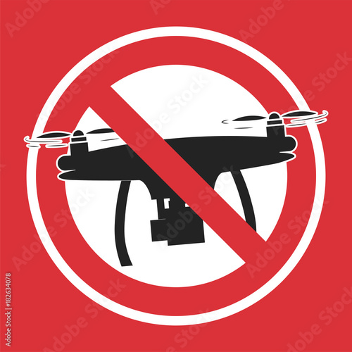 No drone zone sign. No fly zone