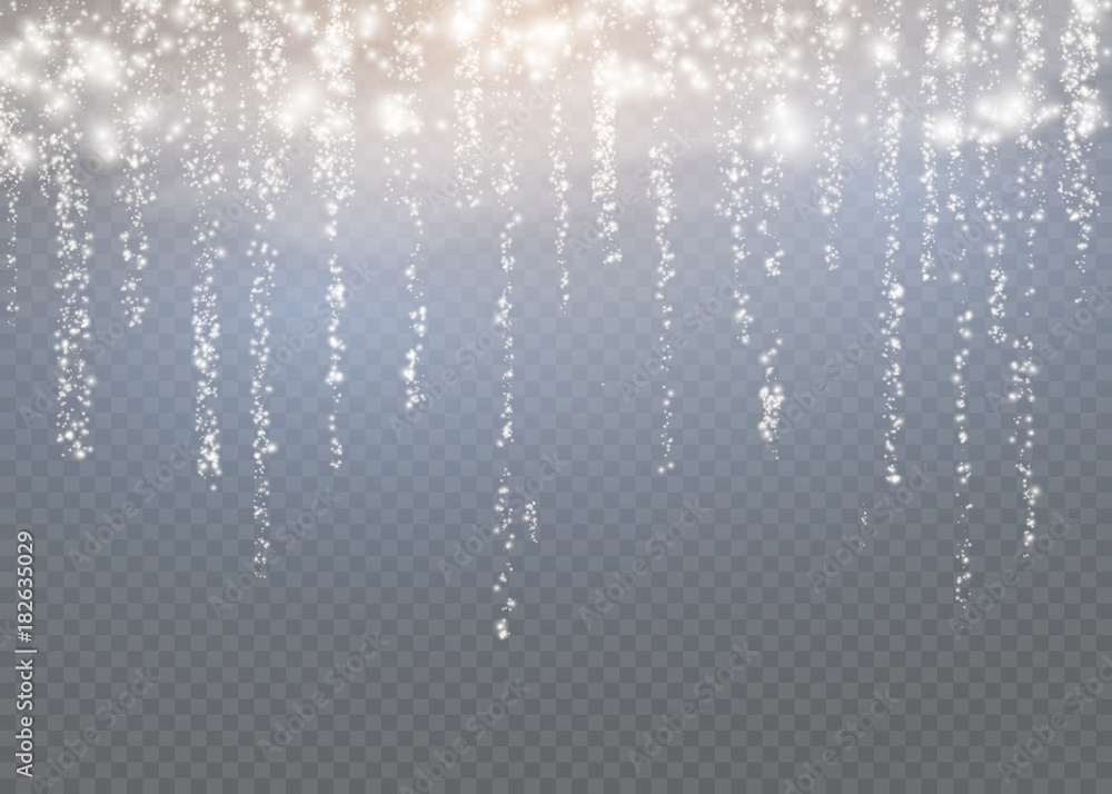 Glow light effect. Vector illustration. Christmas flash. dust - obrazy, fototapety, plakaty 