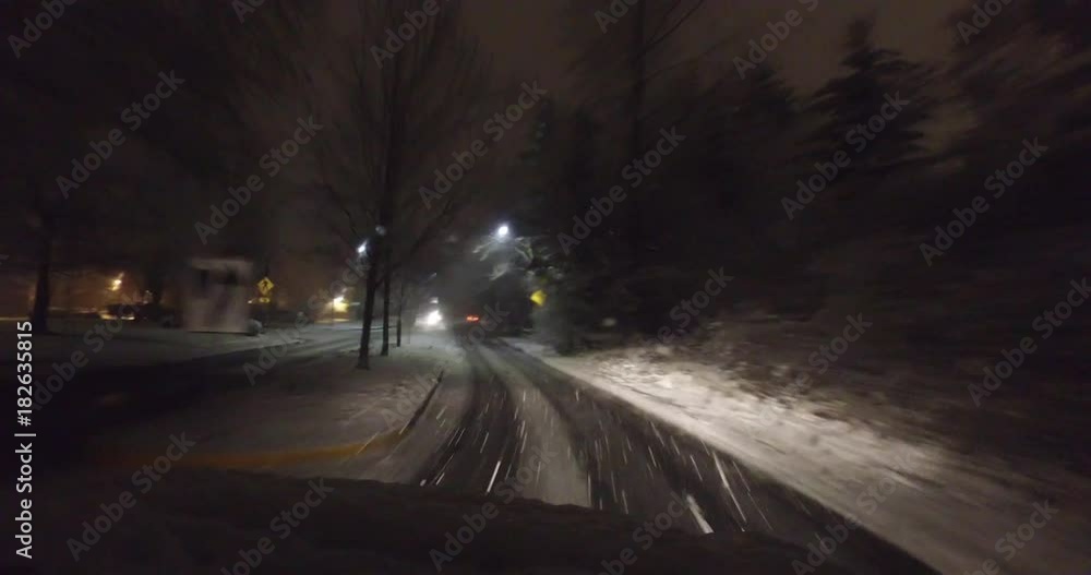 POV Driving in Blizzard Cold Winter Snow Storm Icy Frozen Street POV Driving in Blizzard Cold Winter Snow Storm Icy Frozen Street