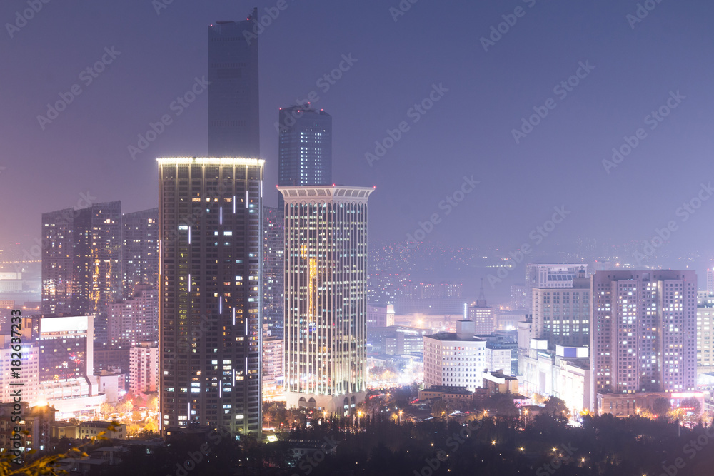 Fototapeta premium China Dalian city at night