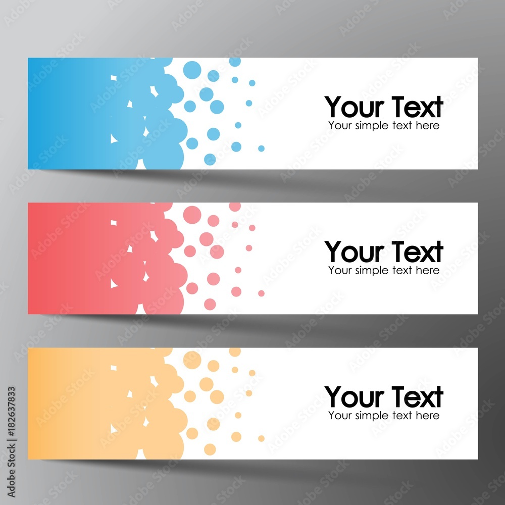 Web banner set design background. Inspired by bubble, three color that blue pink and orange.Vector illustration. Web banner set design background. Inspired by bubble, three color that blue pink and orange.Vector illustration.