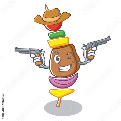 Cowboy barbecue character cartoon style