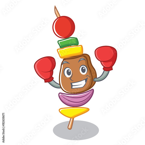 Boxing winner barbecue character cartoon style