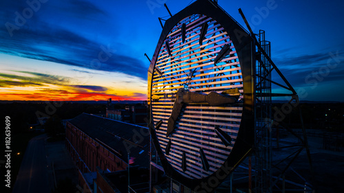 Giant Clock with Sunset