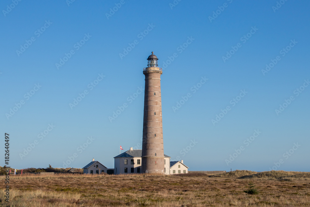Skagen lighthouse in northern Denmark. The lighthouse was built in 1858 and with its 46m it is Denmarks second tallest. 