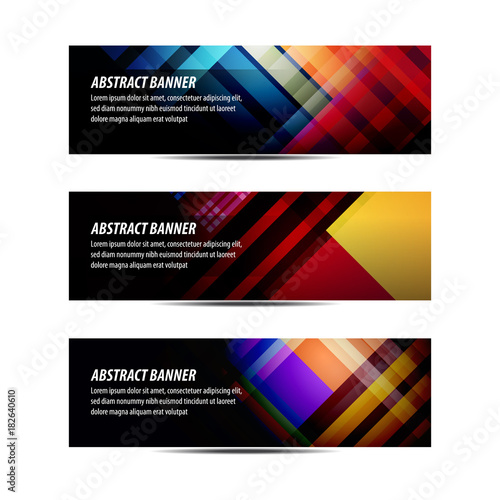 Set of abstract square banner background templates in vector format, for your design needs such us promotional, campaign, newsletter, web, etc