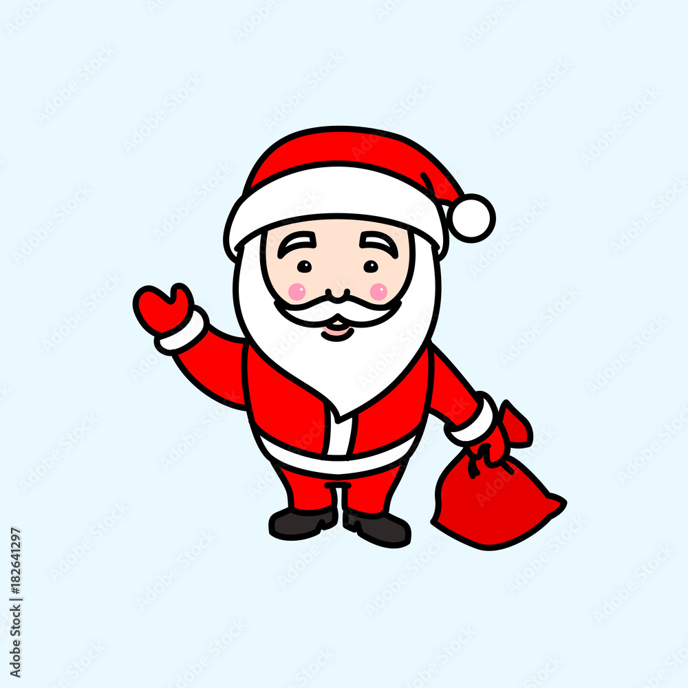 Vector illustration of Santa Claus holding gift Vector illustration of Santa Claus holding gift