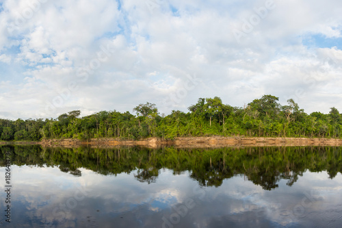 Beautiful Reflection View of the Amazonian River