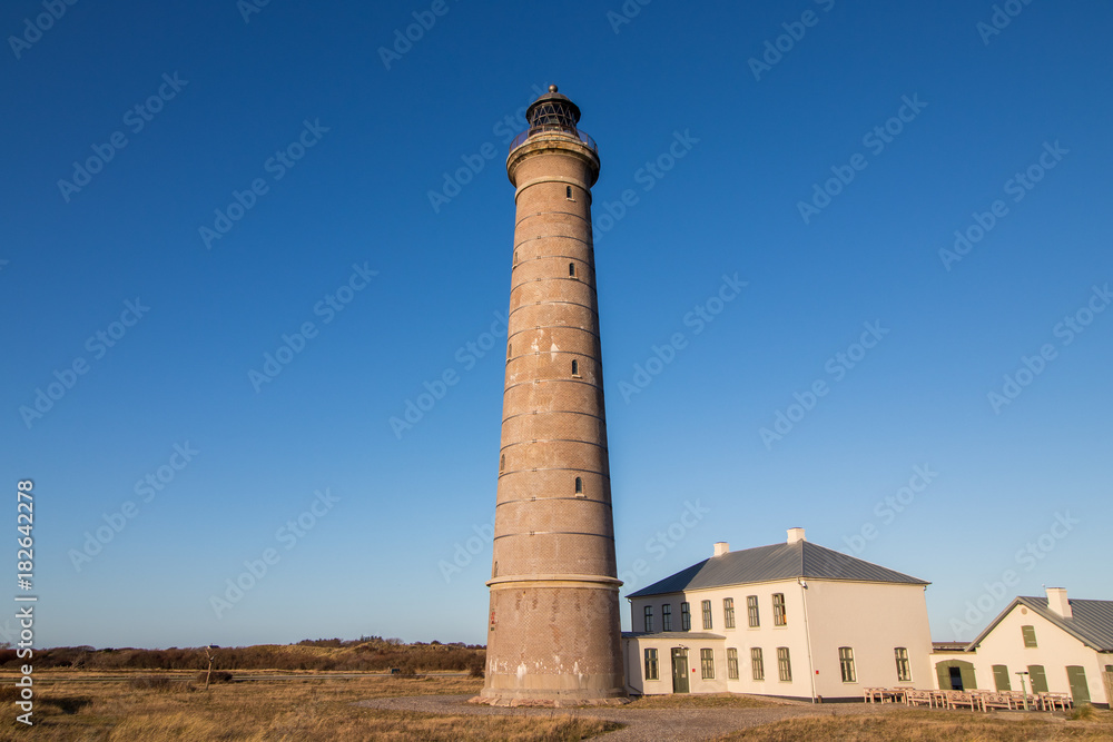 Skagen lighthouse in northern Denmark. The lighthouse was built in 1858 and with its 46m it is Denmarks second tallest. 