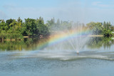 Rainbow on the fountain