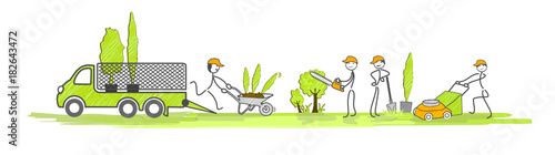 jardiniers au travail