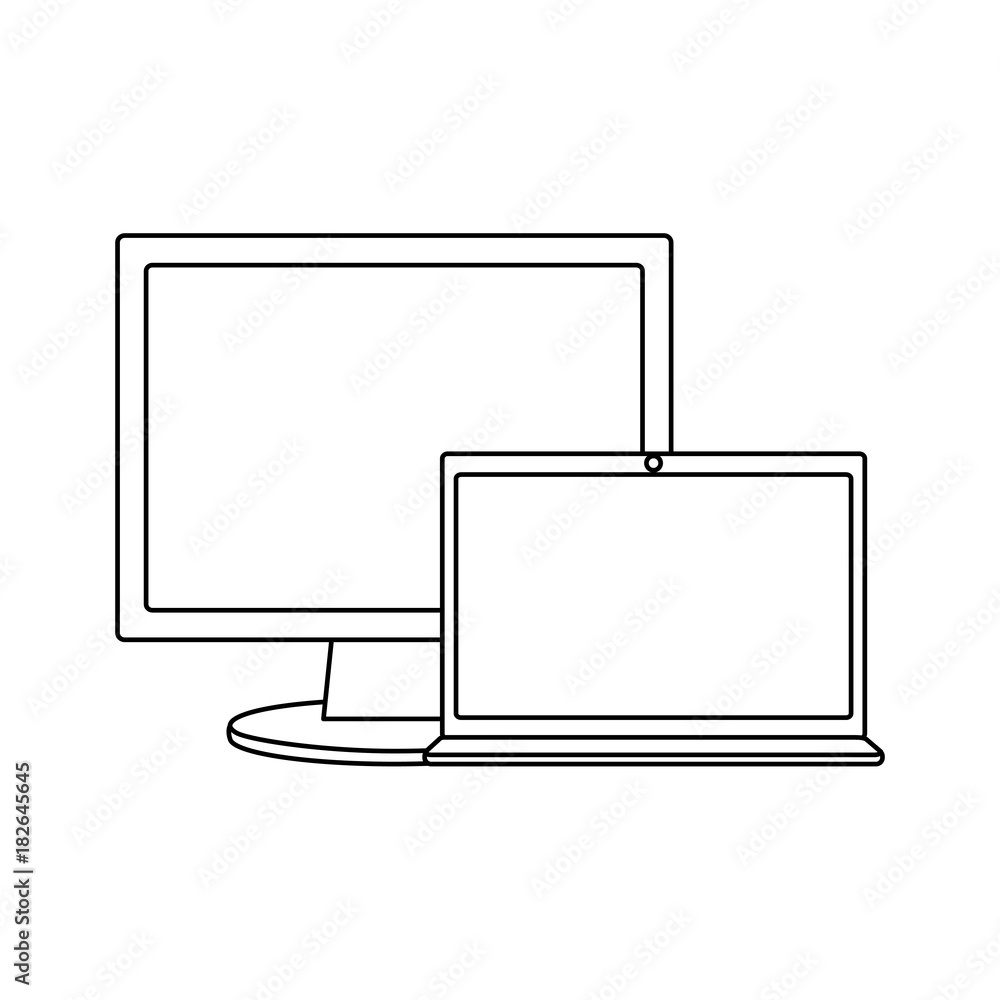 computer monitor with laptop icon image vector illustration design computer monitor with laptop icon image vector illustration design