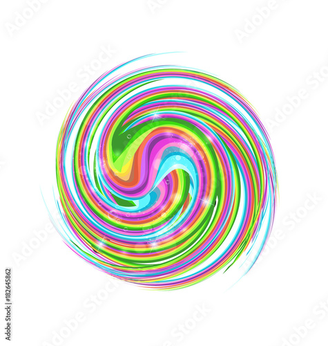 Abstract colorful circle swirl