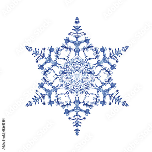 雪の結晶　水彩 ベクター イラスト
