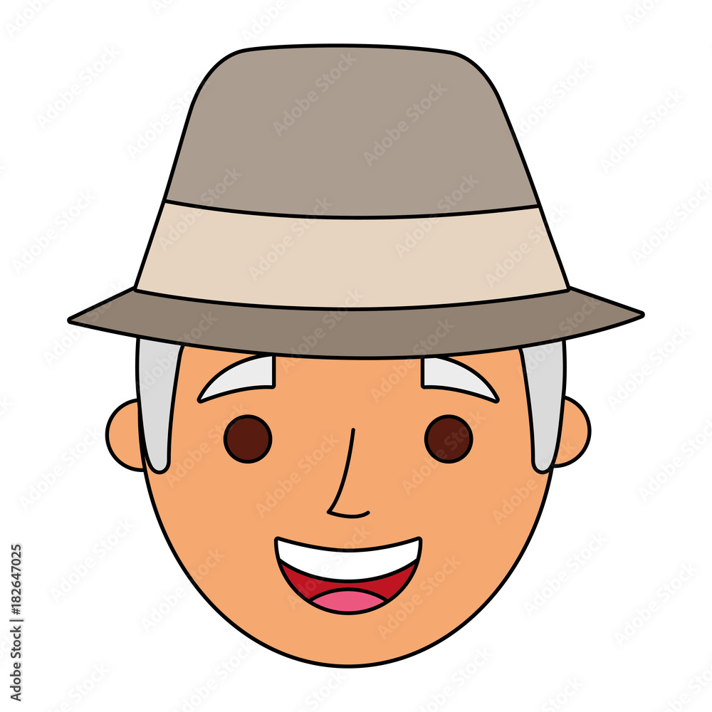 the face old man profile avatar of the grandfather vector illustration the face old man profile avatar of the grandfather vector illustration