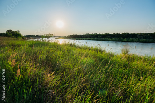 River at sunset in summer