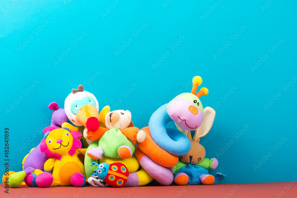 Set of colorful Kids toys frame. Copy space for text Set of colorful Kids toys frame. Copy space for text