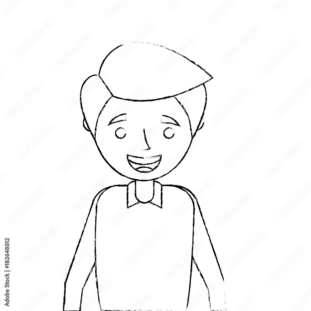 portrait happy young man smiling cartoon sketch vector illustration portrait happy young man smiling cartoon sketch vector illustration