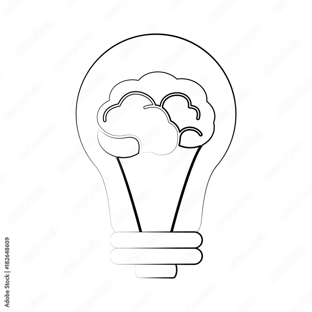 Bulb with brain icon vector illustration graphic design