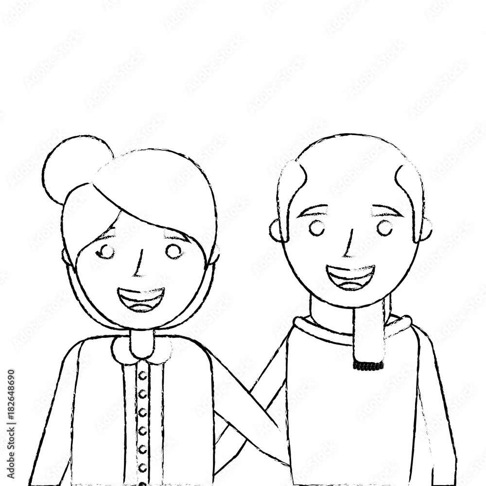 portrait of elderly couple embracing happy adorable vector illustration portrait of elderly couple embracing happy adorable vector illustration