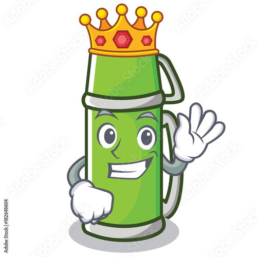 King thermos character cartoon style