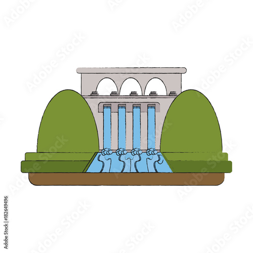 Eletric dam energy icon vector illustration graphic design