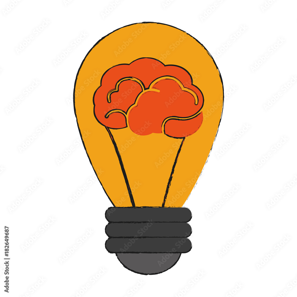 Bulb with brain icon vector illustration graphic design Bulb with brain icon vector illustration graphic design