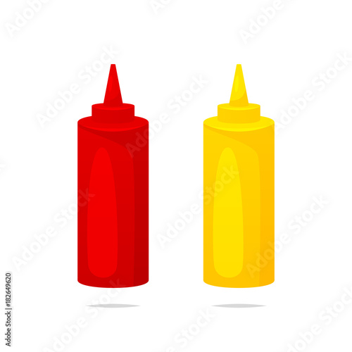 Ketchup and mustard vector