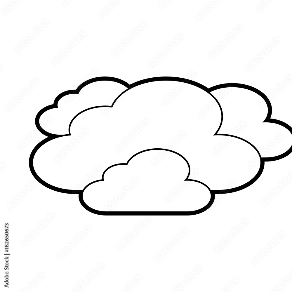 clouds weather sky night scene vector illustration outline clouds weather sky night scene vector illustration outline