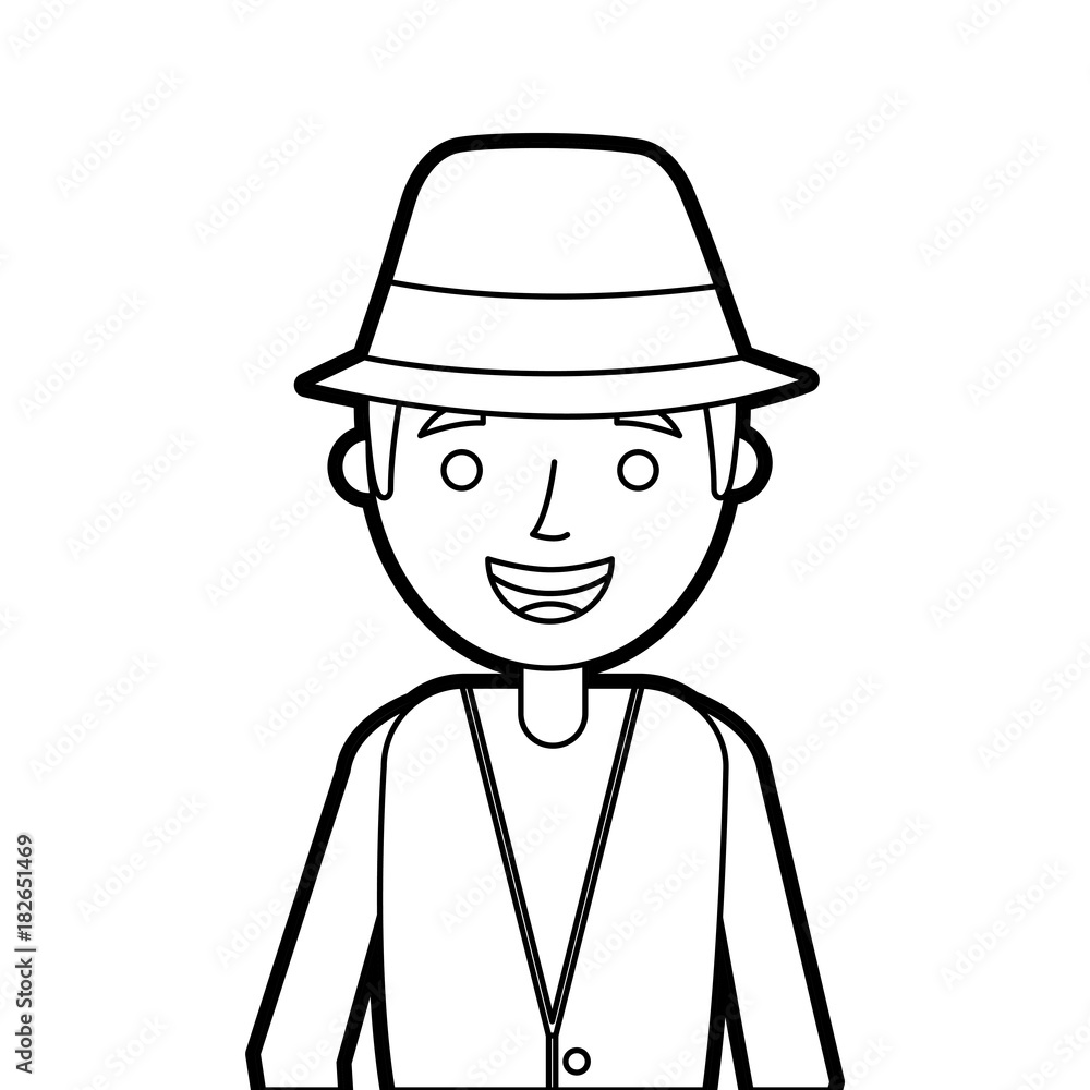 old man portrait of a pensioner grandfather character vector illustration outline old man portrait of a pensioner grandfather character vector illustration outline