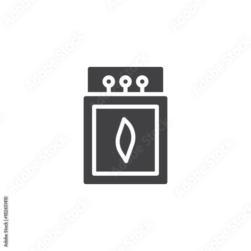 Matches and matchbox icon vector, filled flat sign, solid pictogram isolated on white. Symbol, logo illustration